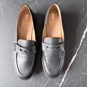 Sam Edelman Black Leather Penny Loafers